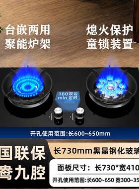 威力燃气灶双灶头家用天然气嵌入式煤气灶台式液化气九腔猛火炉灶