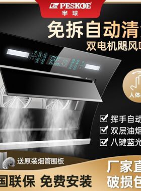 半球抽油烟机家用侧吸式油烟机出租房壁挂式油烟机大吸力双电机