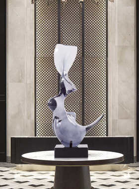 现代简约透明艺术雕塑售楼处酒店样板房客厅入户玄关摆件软装饰品