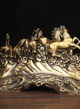 铜八骏雄风摆件 铜八马奔腾摆件 铜马摆件 铜马到成功摆件