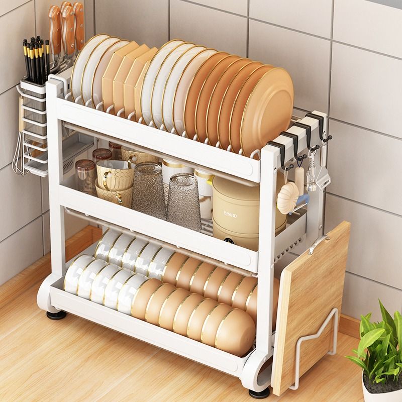 厨房碗架置物架家用台面碗柜多功能放碗盘碗筷沥水架碗碟收纳架盒 - 图1