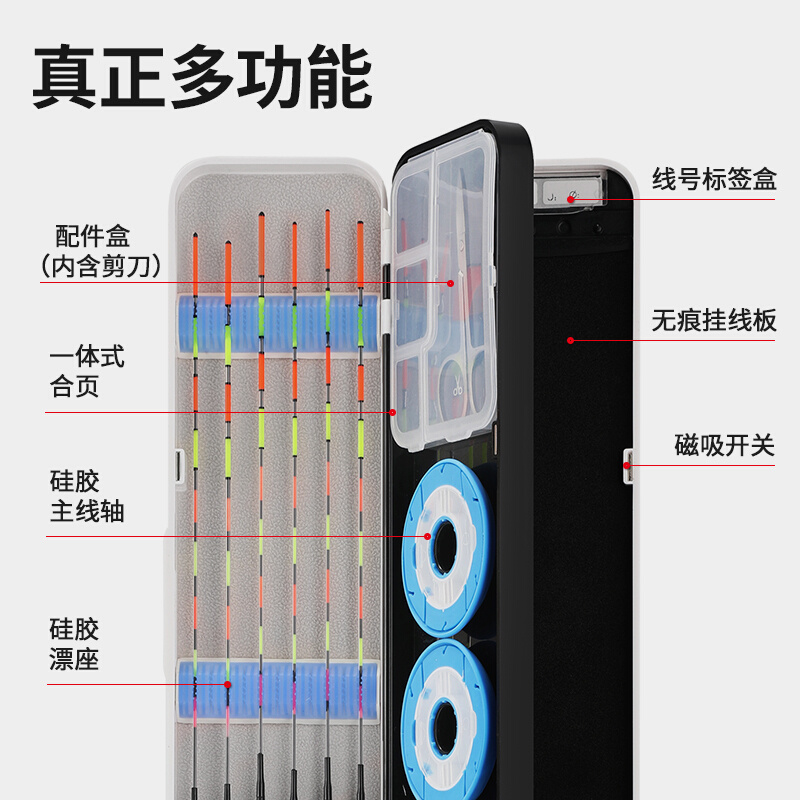 Tab多功能漂盒专用盒三合一钓鱼浮漂盒 鱼漂盒大容量四合一收纳盒 - 图0