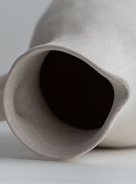 现代简约宽口提壶陶瓷工艺摆件素客厅器批发软装烧白色花花瓶家居