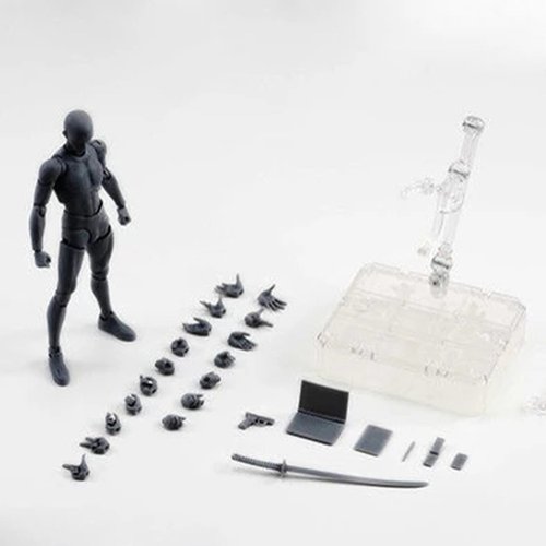 素体男女灰黑肉橙色手工具偶豪华版动人模型办办绘画关节手可 - 图1