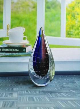 装饰品家居创意水滴琉璃摆件简约酒吧柜台桌面玄关玻璃工艺品前台