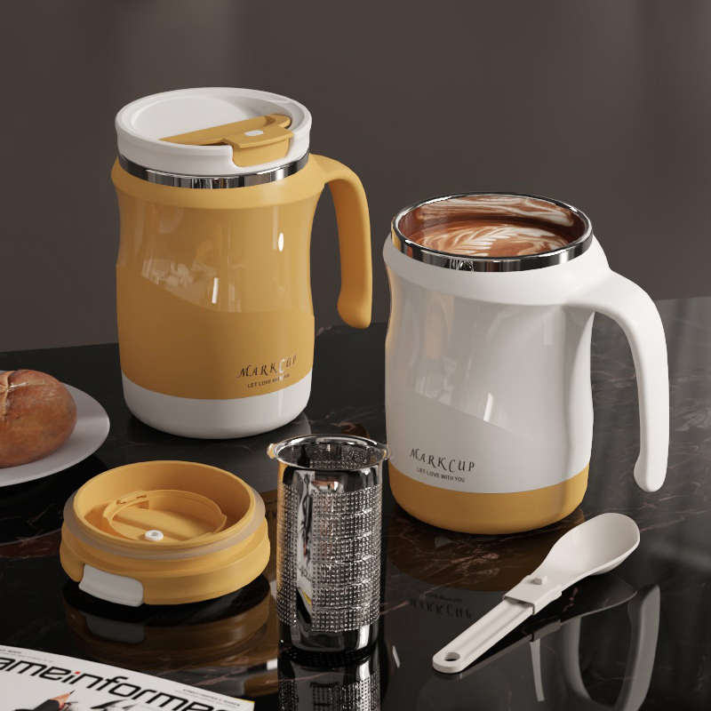 新款保温随身杯轻奢304不锈钢杯带盖马克杯办公室喝水杯咖啡杯子 - 图2