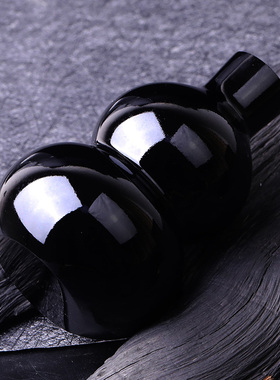 黑曜石福禄葫芦摆件家居客厅工艺品玄关办公室乔迁新居送礼