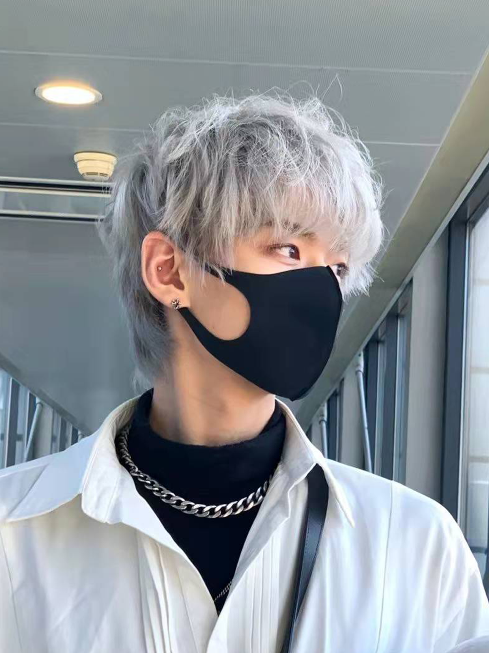 假发男士短直发韩系微分碎盖日常韩版学生头短发奶奶灰男生全头套