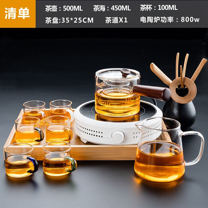 正扬电陶炉煮茶器套装家用玻璃功夫茶具小型电茶炉蒸茶器养生壶烧-图2