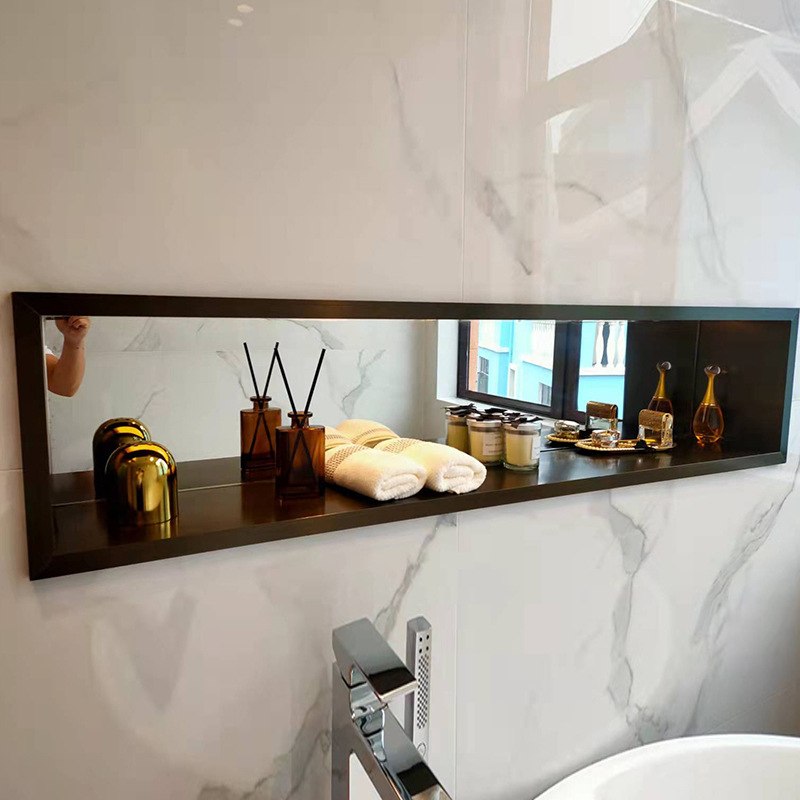 不锈钢壁柜嵌入式壁龛 背景金属钢板展示柜置物架 不锈钢书柜定做 - 图0