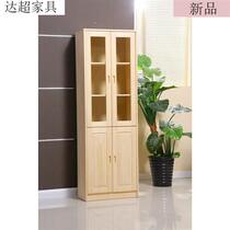 (kedi) Easy bookcase bookcase with door solid wood bookcase bookshelf Free combined pine wood bookcase Sub A