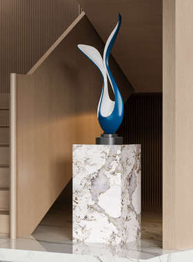 创意海豚鱼尾雕塑摆件现代艺术品玄关走廊酒店样板间会所装饰品