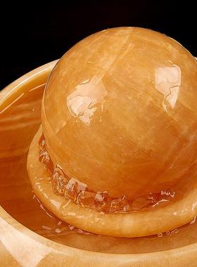 流水摆件透光石球流水喷泉新房创意家居装饰办公室假山工艺品