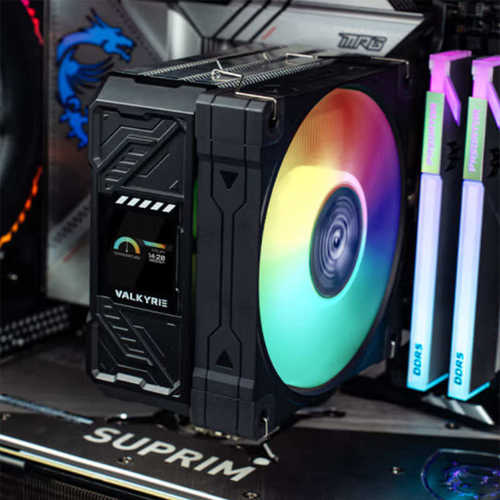 VK瓦尔基里AL125电脑CPU散热器ARGB风扇数显台式机四铜管塔式风冷 - 图1