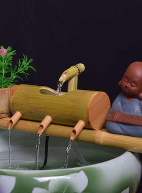 鱼缸过滤器上置水循环流水器瓷缸石槽圆形瓦缸养鱼增氧小型过滤泵