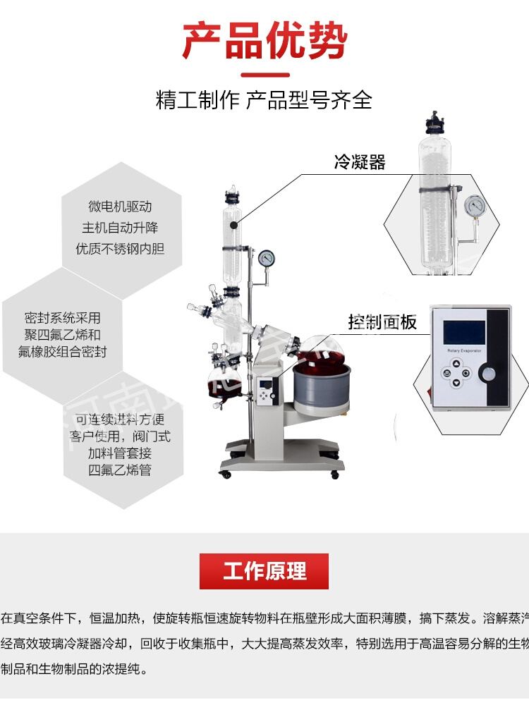 厂旋转蒸发仪实验室减压蒸馏真空提纯结晶冷凝循环水玻璃蒸馏器配 - 图1