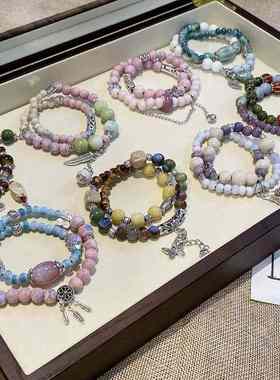 新疆包邮陶瓷手链陶瓷珠钧瓷双层手链陶瓷手链手串厂家货源合金新