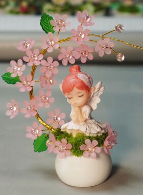 新款花好月圆小众卧室摆件高颜值室内卡通创意场景小摆件简约
