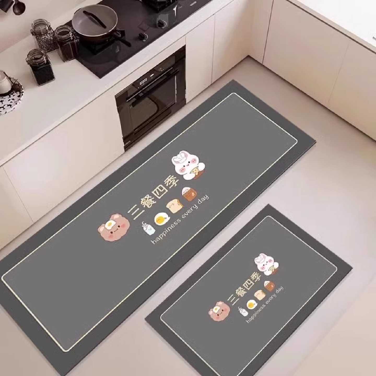 Diatom mud kitchen floor mats, non-slip, anti-oil, water-absorbent door mats, waterproof special wipeable no-wash carpets for home use