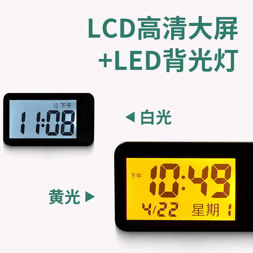 电动车用数显钟表夜光电动自行车防水时钟LCD车载粘贴式电子钟表 - 图0