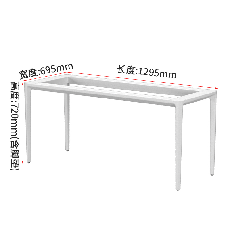 品圆角铝合金实心桌腿岩板餐台支架大理石桌架瓷砖台脚架子底座新-图2