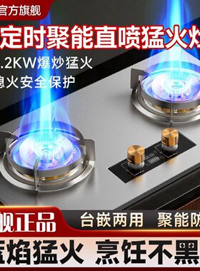 新飞家用燃气灶增压直喷猛火天然气液化气煤气灶嵌入台式定时双灶