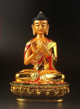 五方佛藏传树脂彩绘金阿弥陀佛释迦佛药师七佛吉祥小佛像吉祥摆件