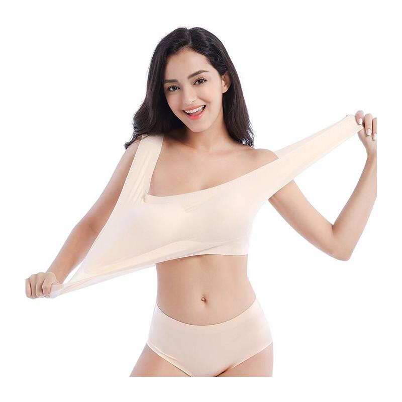 无痕大码胖女人抹胸背心文胸 Plus Size Seamless Bras With Pads-图3