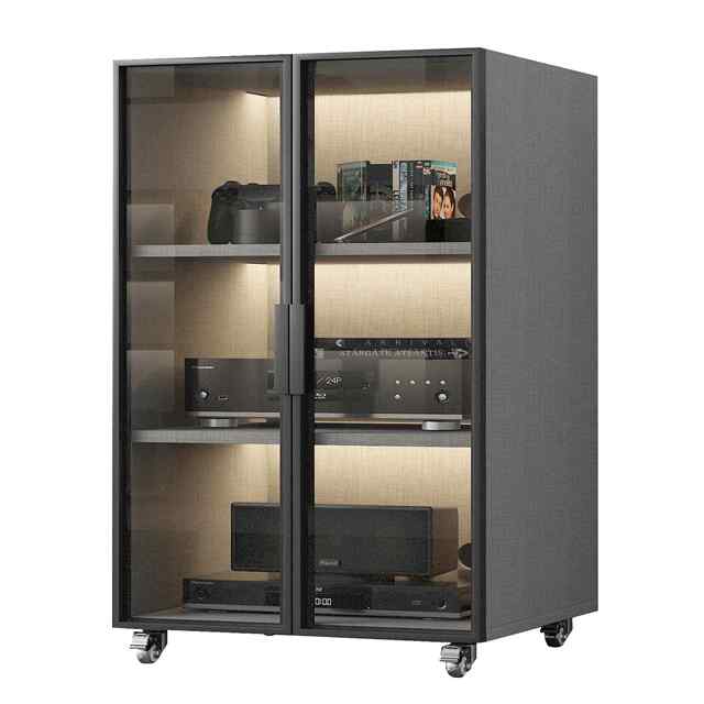 Minimalist glass door amplifier cabinet professional audio amplifier rack cabinet audio and video equipment equipment with door CD cabinet tripod