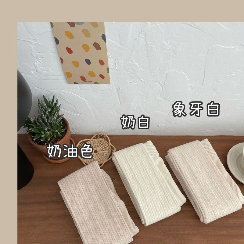 秋冬600D燕麦色棉质8字麻花连裤袜竖条压力显瘦美腿打底裤袜女 - 图1