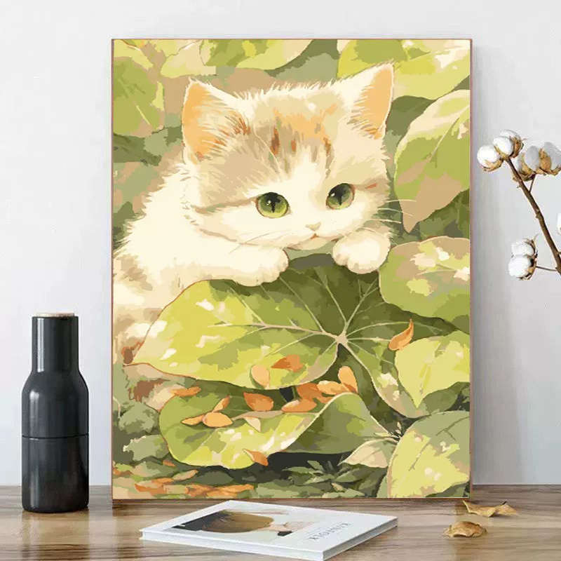 高难度钻石画2025新款可爱猫咪客厅点贴砖十字绣手工diy钻石绣5d - 图0