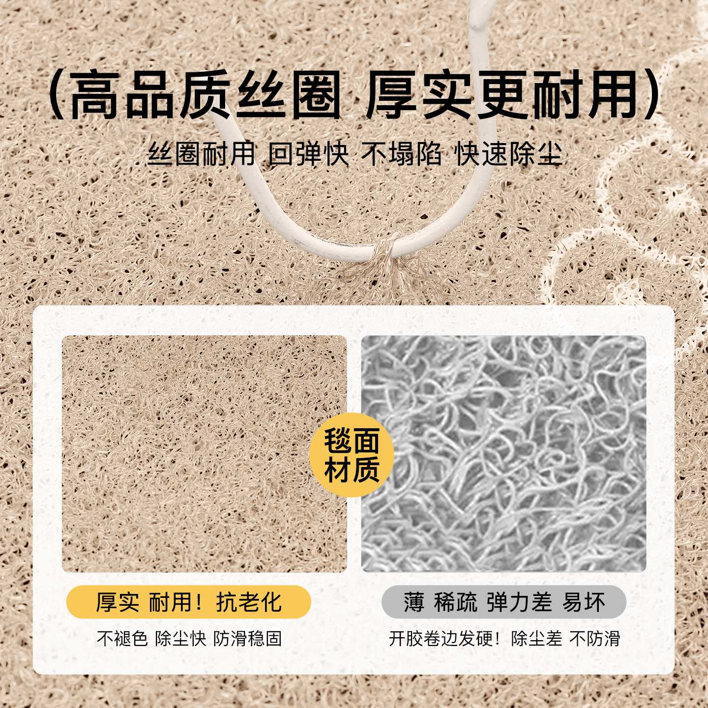 American retro cartoon silk circle entrance door floor mats household carpet anti-slip mats entrance door mats dirty-resistant foot mats
