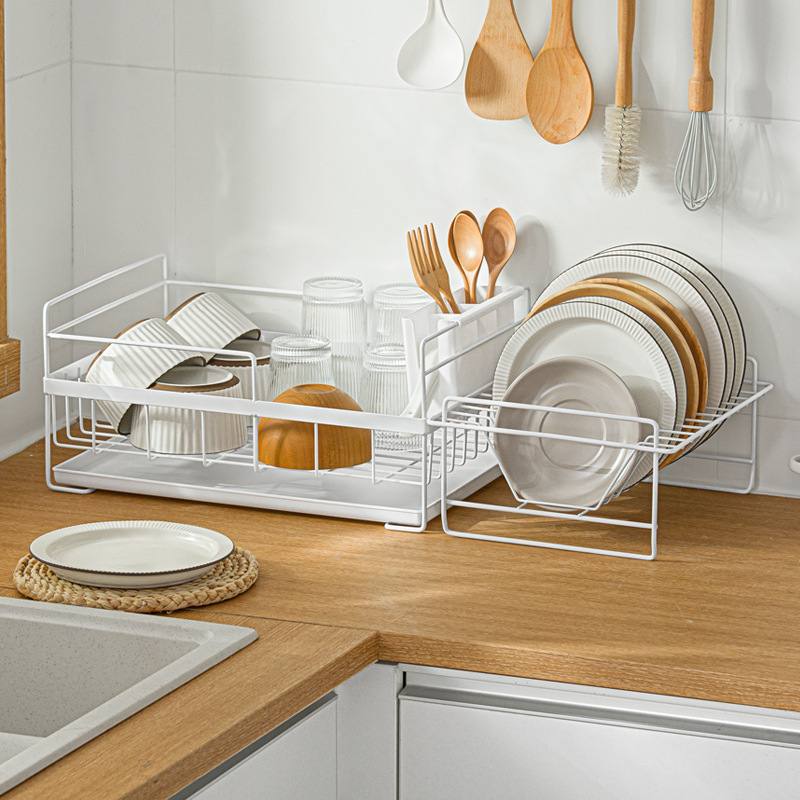 家居用品 厨房碗碟盘沥水架 可拆分台面水槽餐具筷勺收纳整理架 - 图0