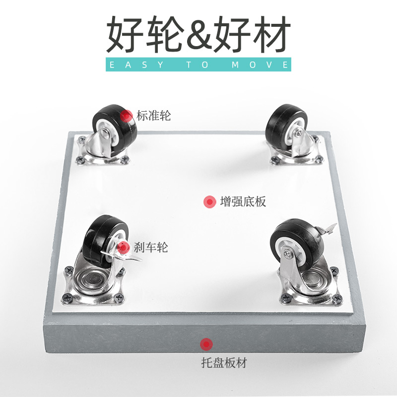 玄之祥石方形移动花盆托盘接水简约带滚轮万向轮底座底盘高级轻奢 - 图2