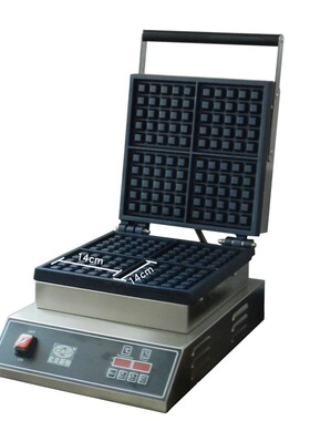 亿贝斯特商用蜂窝松饼机双面恒温烤饼机一片式比利时松饼华夫饼机