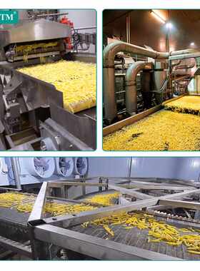 全自动休闲食品油炸生产设备油炸类土豆加工机械炸薯条薯片流水线