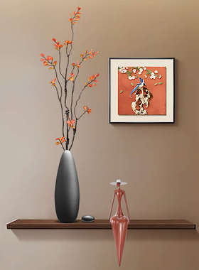 中古侘寂风玄关时来运转花瓶摆件电视柜壁龛细长装饰乔迁新家礼品