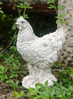 欧式仿真树脂动物复古节门口摆件鸡庭院装饰品别墅户外园艺家居