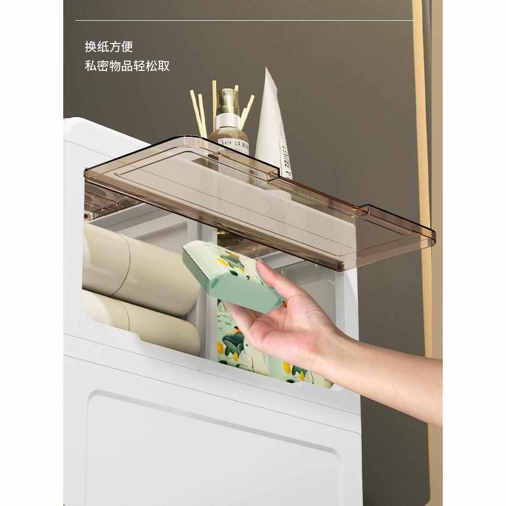 卫生间置物架浴室厕所洗手间马桶夹缝储物收纳柜免打孔落地置物柜 - 图3