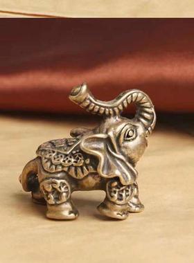 黄铜大象摆件一对小号家居客厅招旺财吉象吉祥如意象福财福禄象