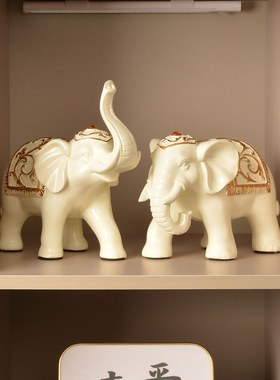 办公室桌面招财大象摆饰工艺礼品摆饰新中式家居客厅电视酒柜对象