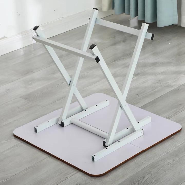 手提桌架支架配件家用餐桌简易金属铁艺桌腿折叠便携方桌桌脚架子 - 图1