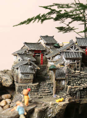 复古怀旧流水摆件循环水鱼缸创意客厅书房茶桌茶几装饰摆设送长辈