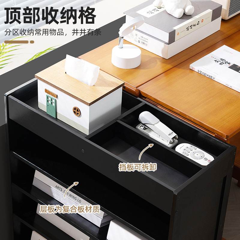 Bookshelf bookcase storage rack with cabinet door storage cabinet cabinet living room display cabinet multi-layer grid floor-standing integrated cabinet
