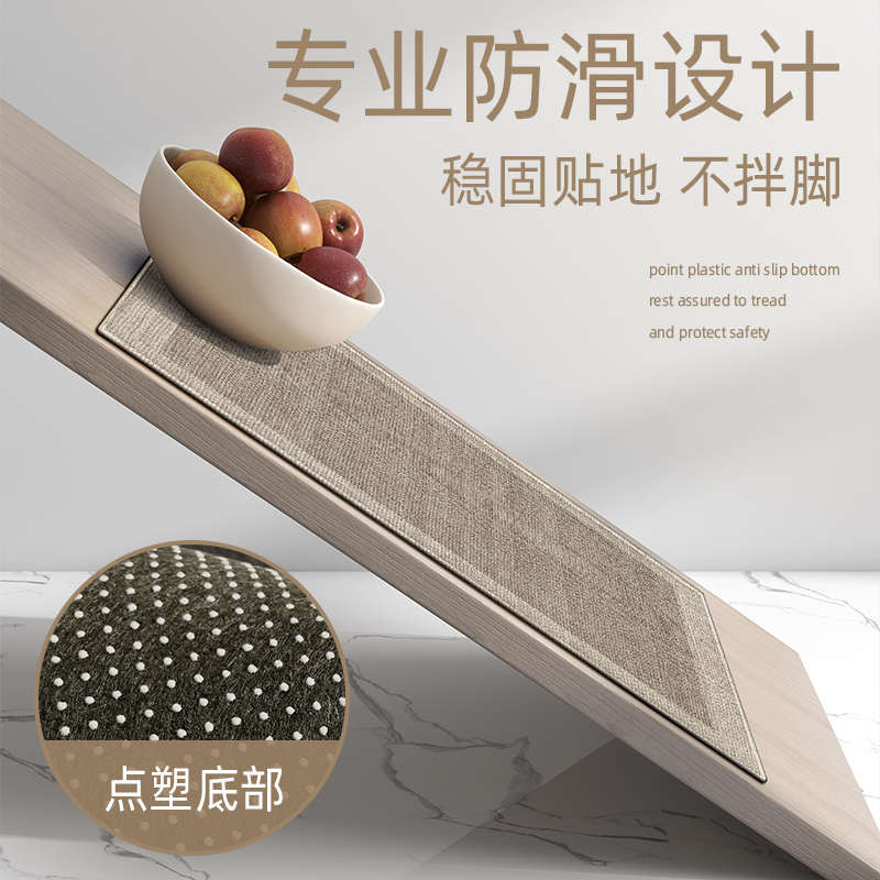 厨房地垫防滑防油防水可擦免洗家用耐脏进门口脚垫2025长条地毯 - 图1