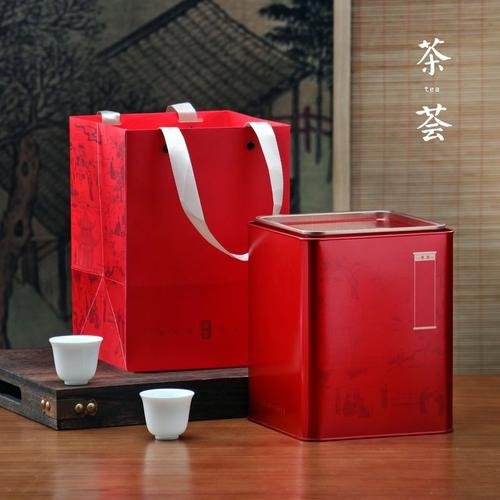 盒境马口铁罐500g老皮空白红茶茶茶叶普洱方形陈铁罐白牡丹现货 - 图2