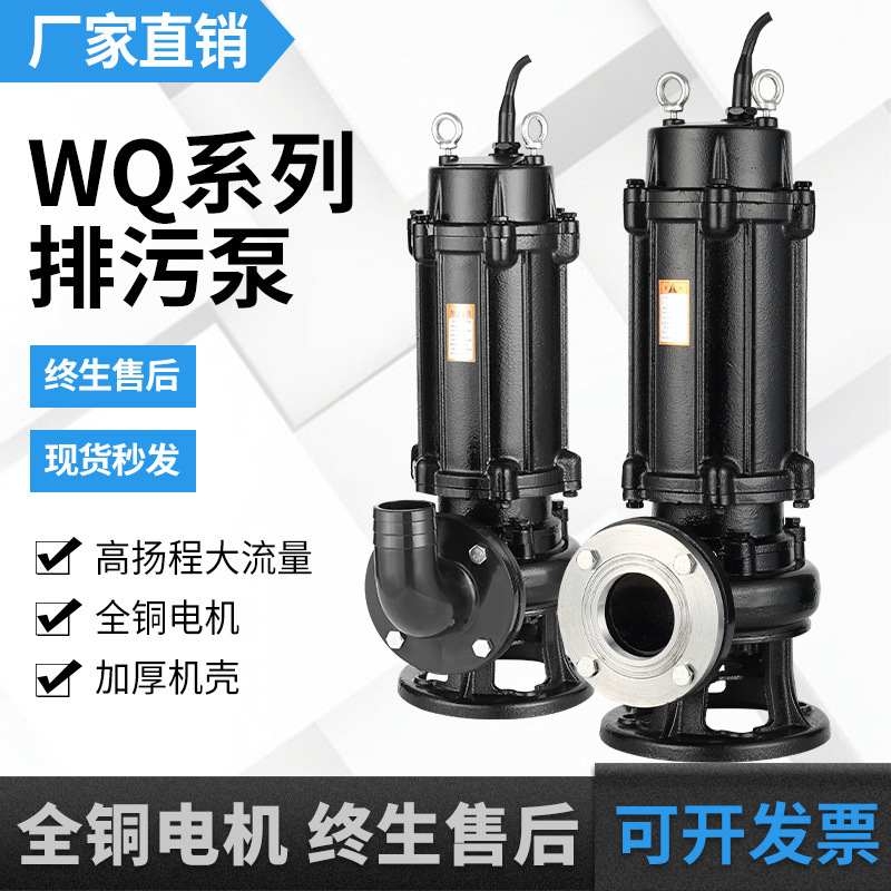 污水泵WQ潜污泵化粪池粪地下室鱼塘污抽水泵380v排污泵抽泥浆潜泵 - 图2