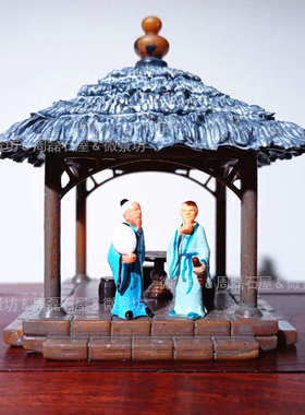 迷你复古古人物摆件奇石山水盆景沙盘枯山水微景装饰树脂道具模型