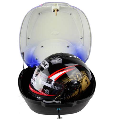 包邮摩托车踏板车女装车电动车助力车尾箱后备箱储物箱工具箱枣红 - 图2