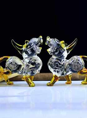 高档大号透明白色貔貅摆件 家居客厅玄关皮丘装饰品开业乔迁礼品
